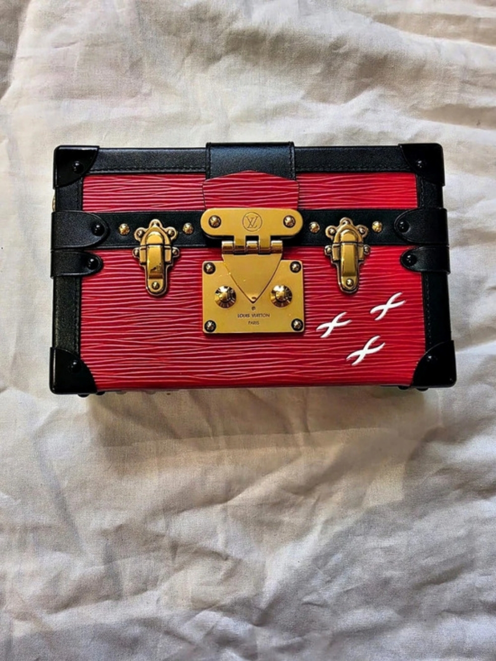 Louis Vuitton Petite Malle Red & Black
